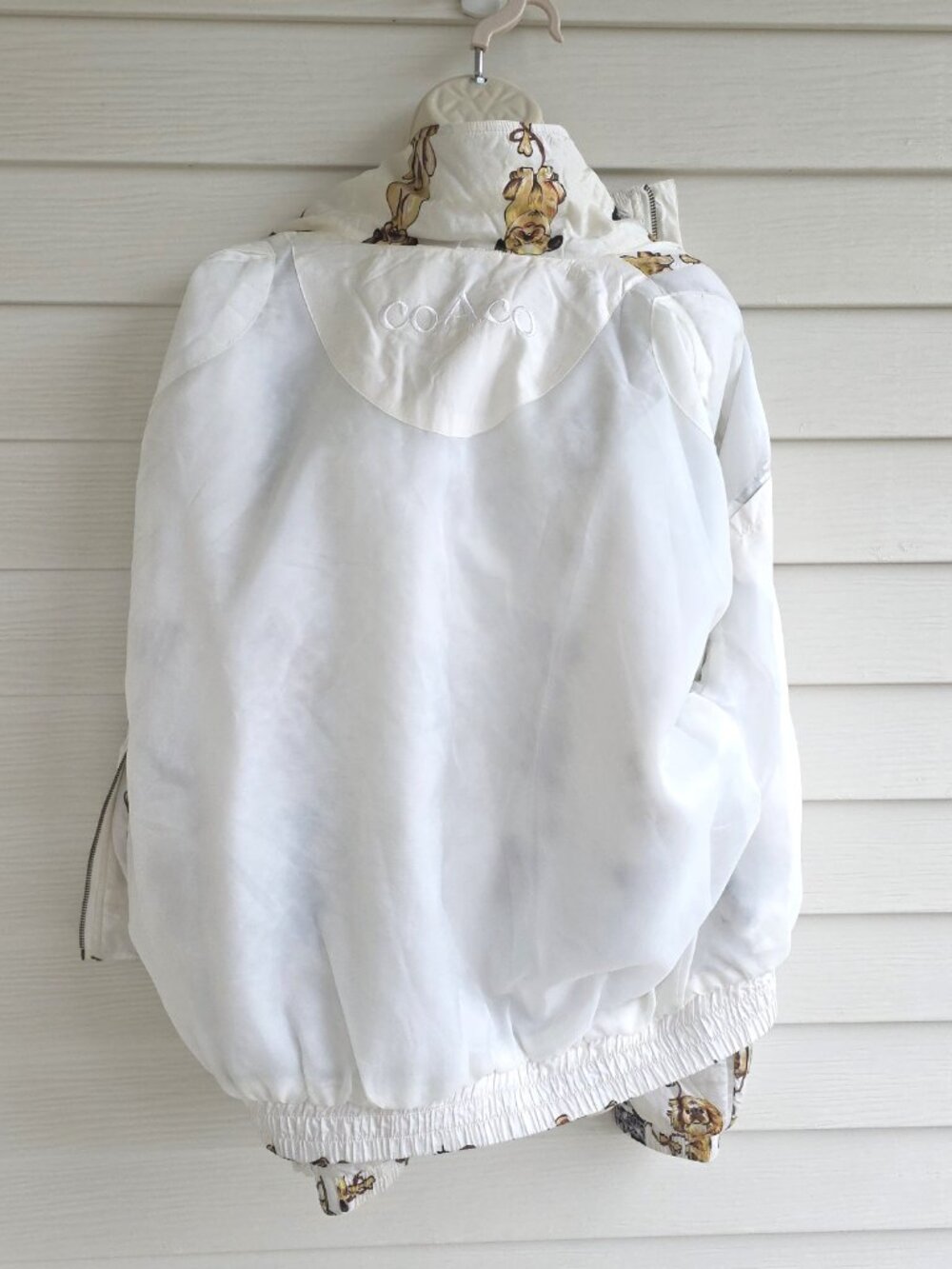 Vintage 90s Coaco Silk dog themed lightweight puffer jacket - Picture 6 of 8